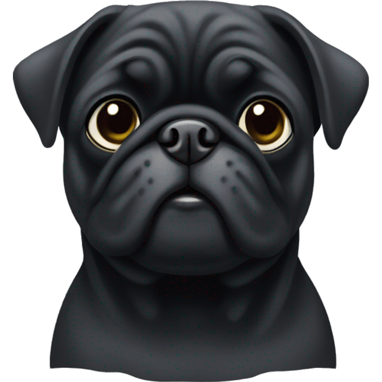 Black pug with grey fur on her face  emoji