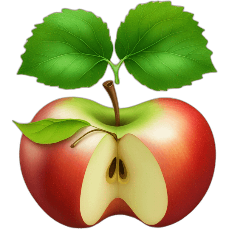 apple half red half green emoji