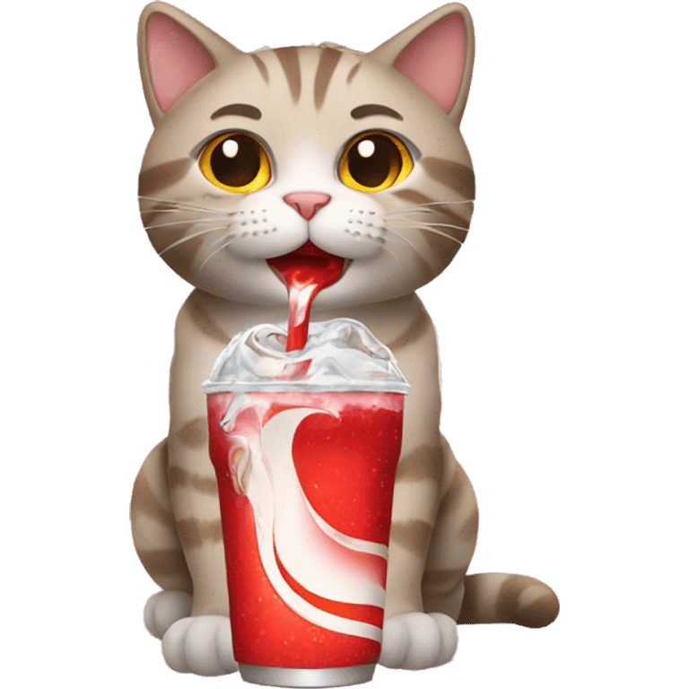 cat drinking soda emoji