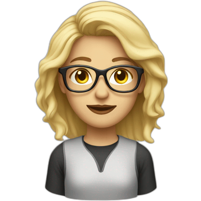 blonde programmer with glasses with facemask emoji