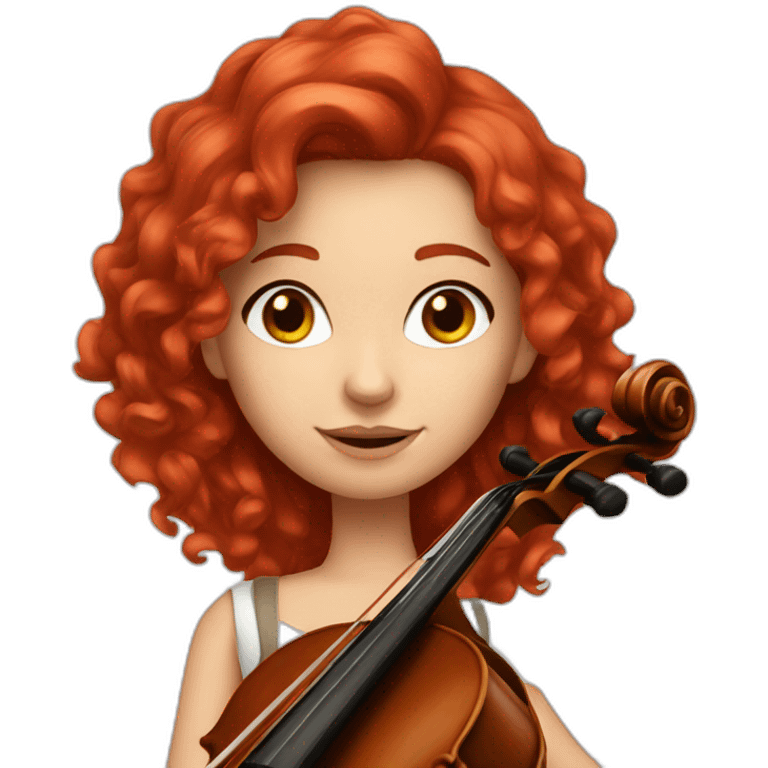 Girl cellist with red hair emoji