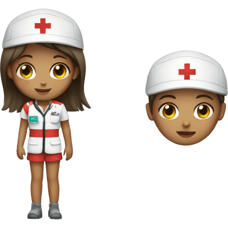 A girl with ambulance  emoji