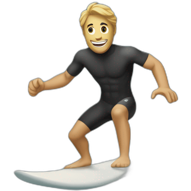 Surfeur qui prend un tube emoji