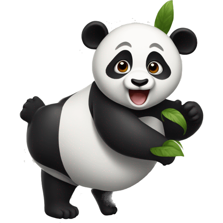 Panda saltando a la comba emoji