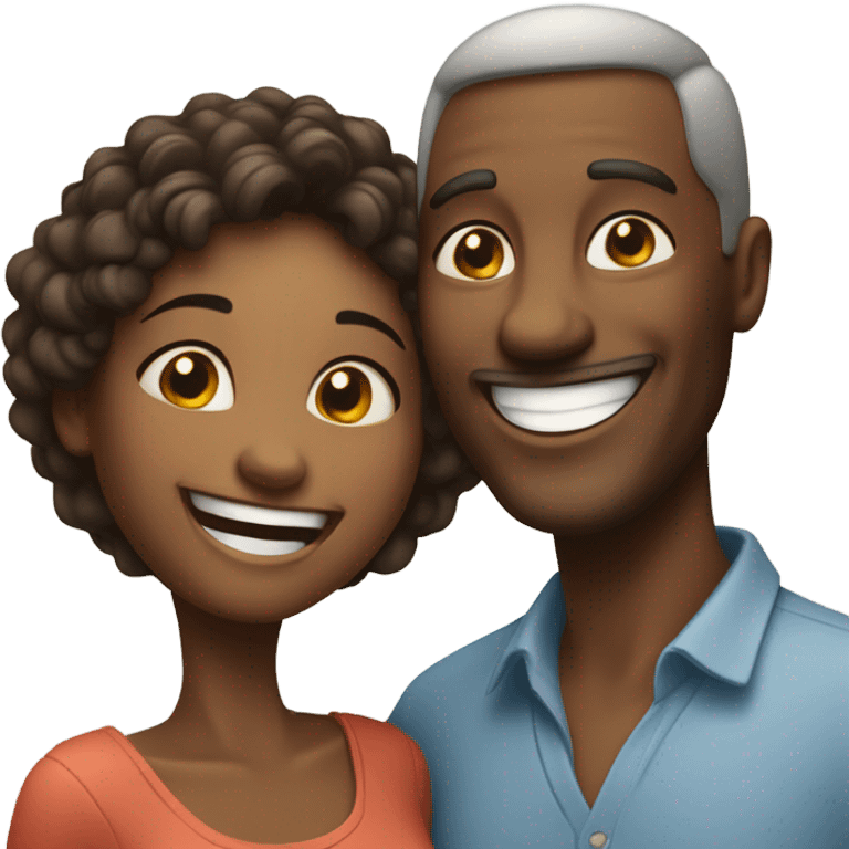 happy man and women having fun emoji