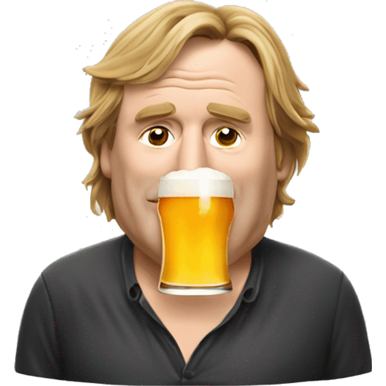 Depardieu boit une bière emoji