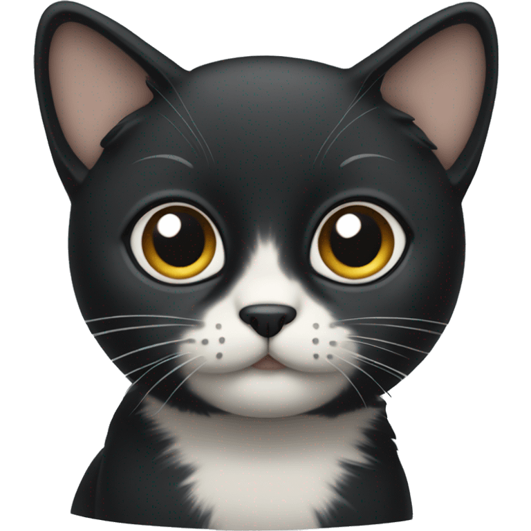 A cat with black Hair and big eyes emoji