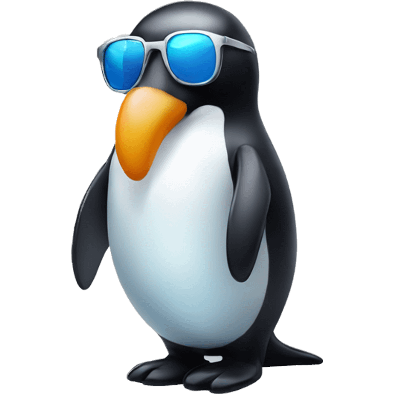 Glass penguin with sunglasses emoji