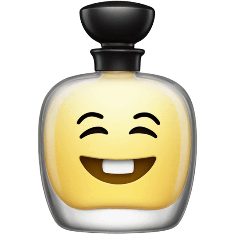 smiling perfume with black cap emoji