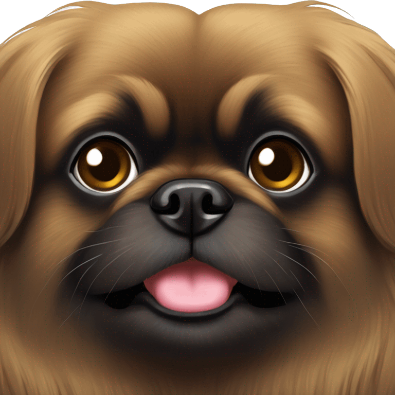 Dark brown Pekingese  emoji