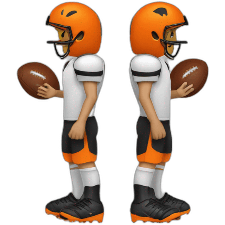 Loup footballeur en orange et noir emoji