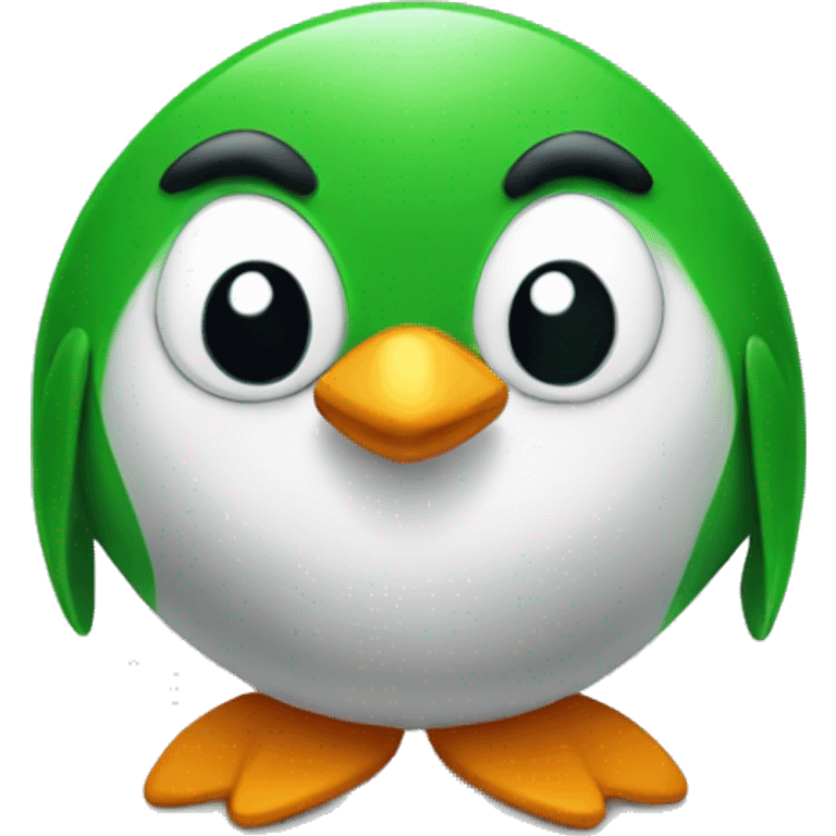 green friendly pinguin emoji