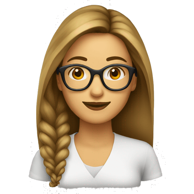 mujer pelo largo gafas  emoji