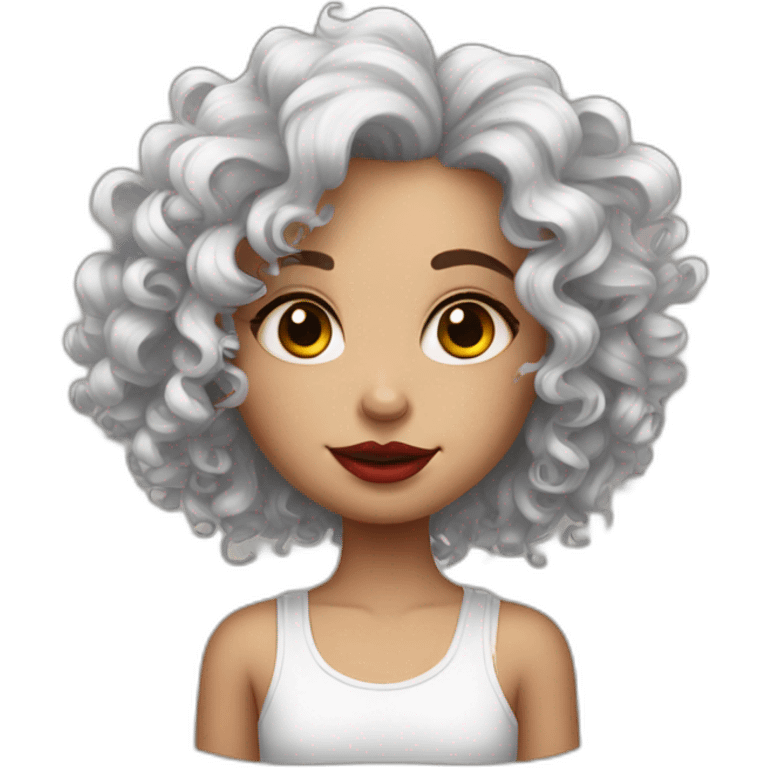 White Red curly girl with tatoos emoji