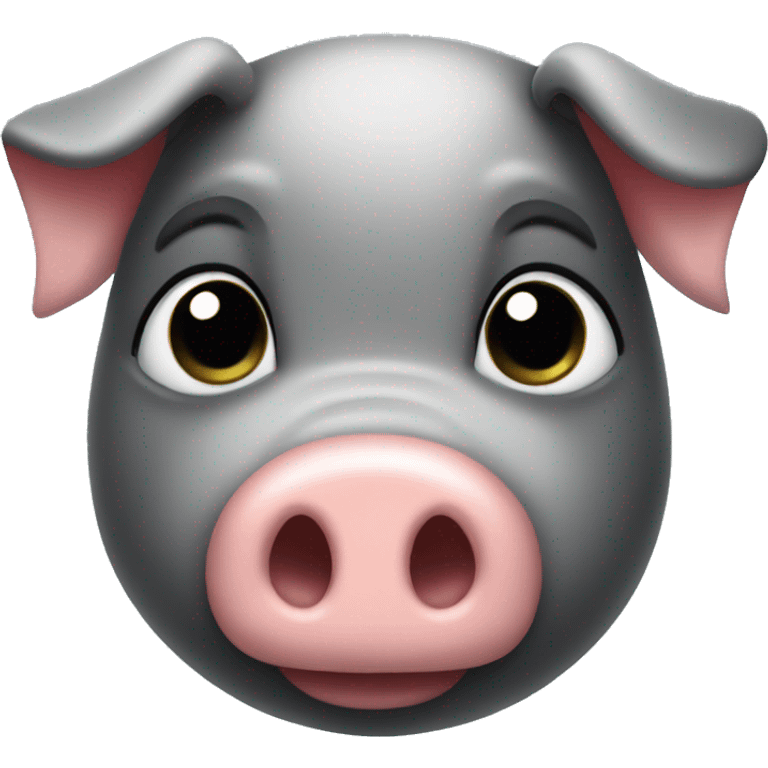 Black cute pig face emoji