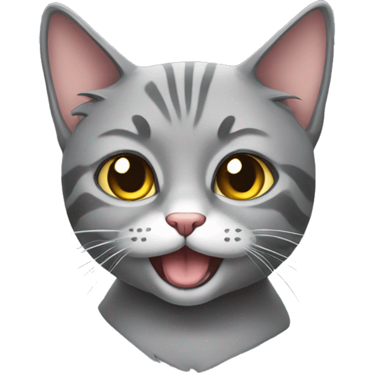 Grey sweet cat emoji