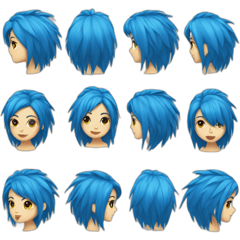 Blue hair punk girl emoji