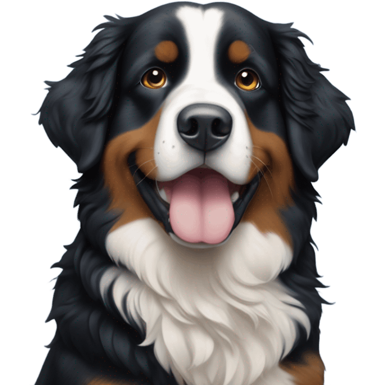 Emoji of a very cute Bernese mountain dog with a blue background and the text TY for thank you emoji