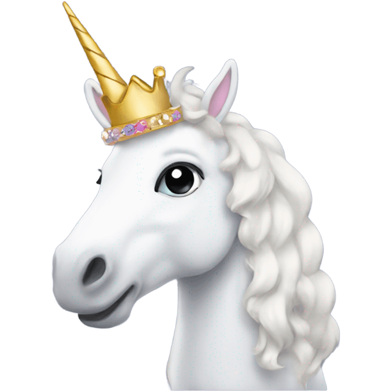 Unicorn wearing a tiara emoji