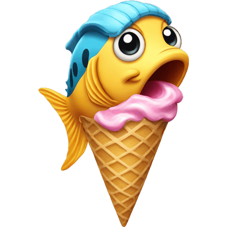 Fish with ice cream  emoji