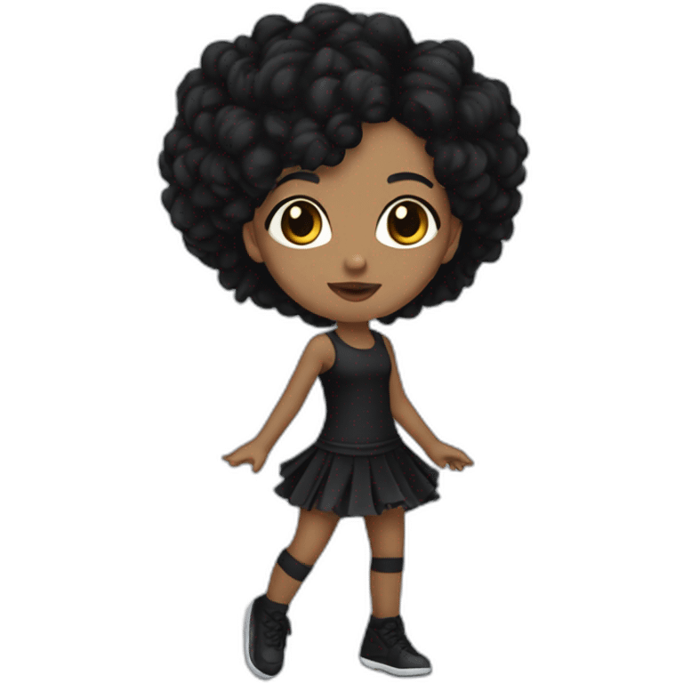 AfroCarribean-goth-girl-with-black-hair-and-brown-eyes--dancing emoji