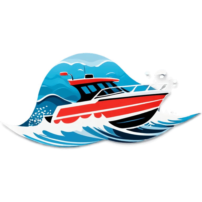 recreational boat in waves emoji