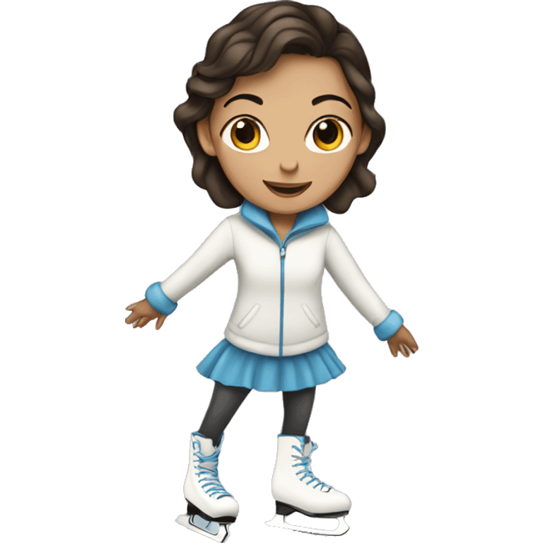 brunette Girl ice skating  emoji