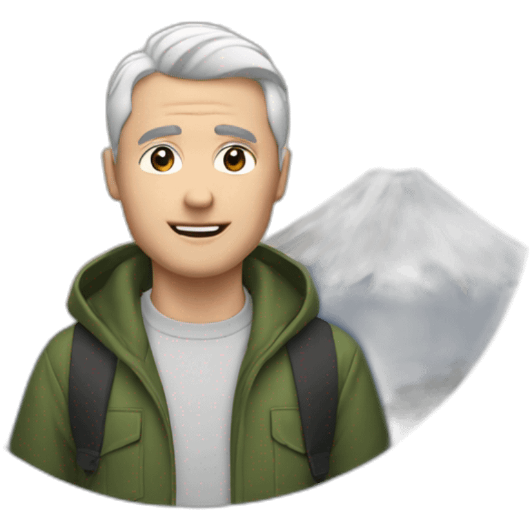 A white man in front of fuji mountain emoji