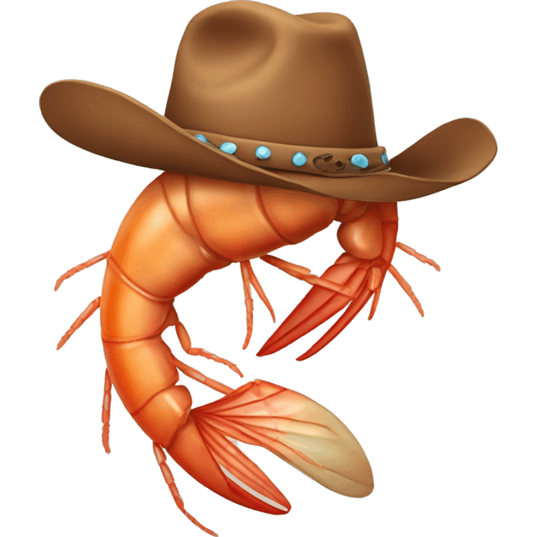 Shrimp wearing cowboy hat emoji