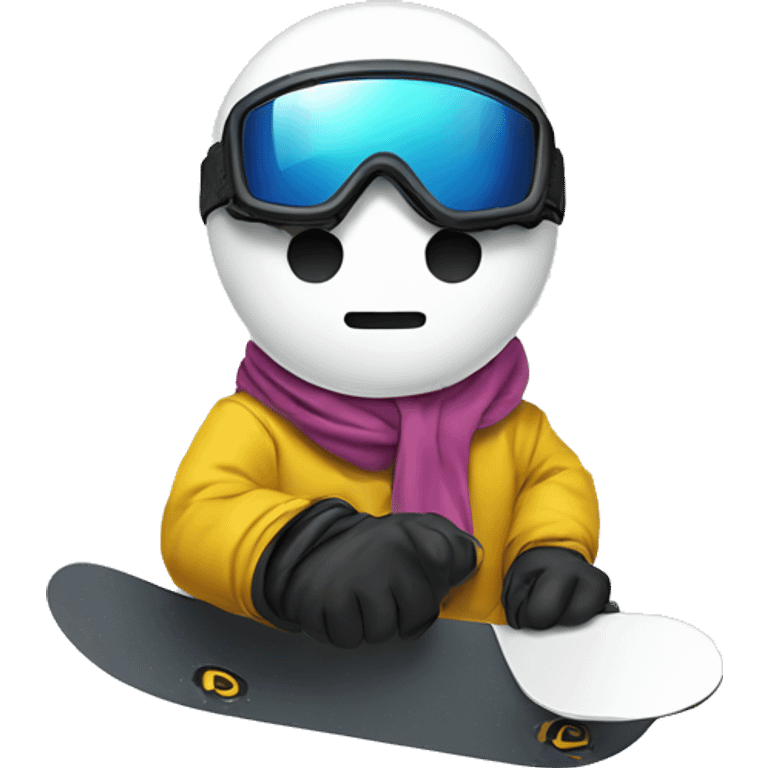 Dot in snowboard  emoji