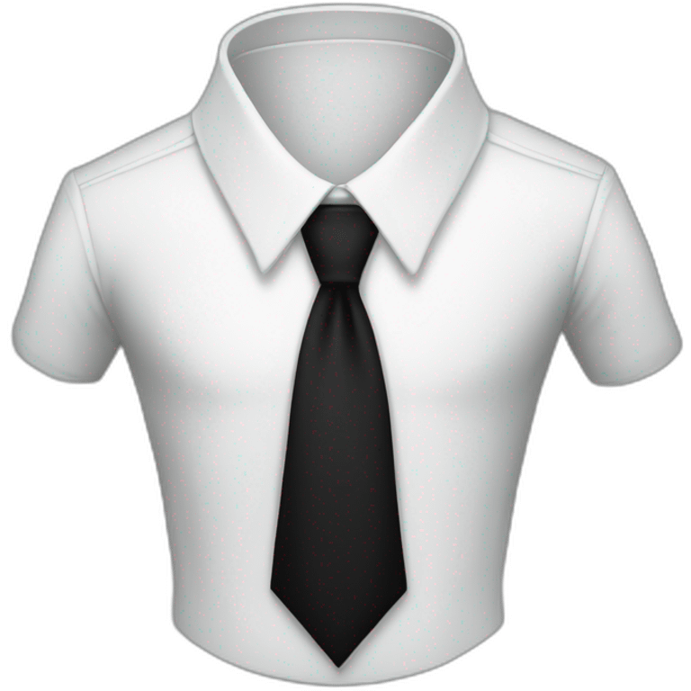 Mysterious No head white shirt and long black tie emoji