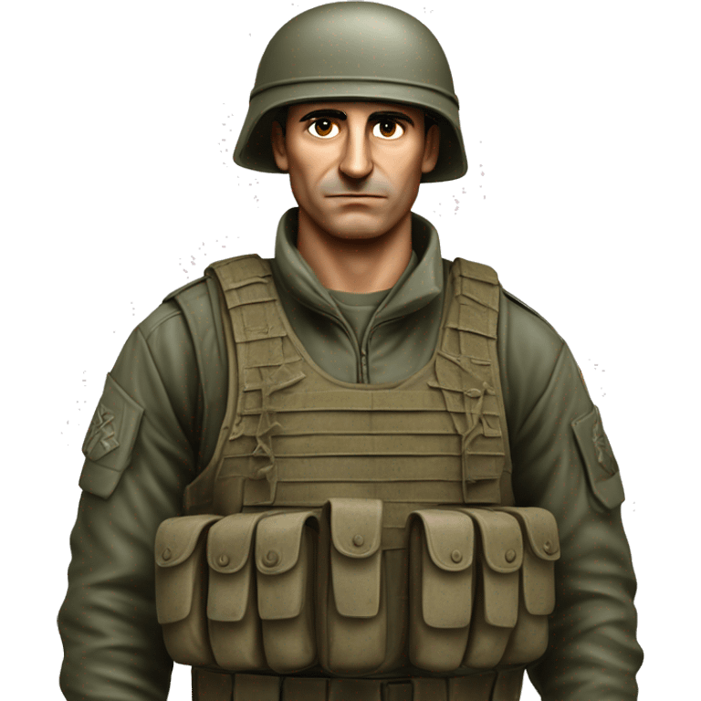 A serious Serbian resistance soldier 1990 photorealistic emoji