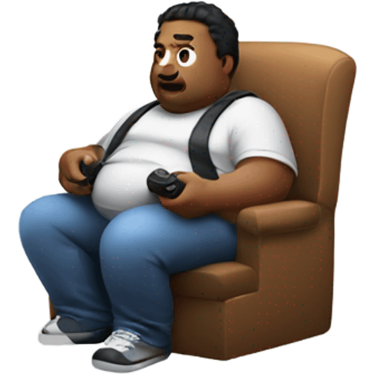 Fat person playing video game  emoji