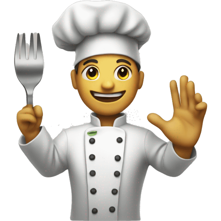 chef emoji raising hand in salute emoji