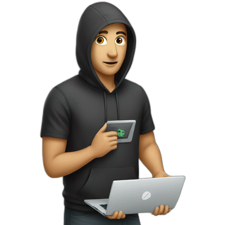 a hacker holding laptop emoji