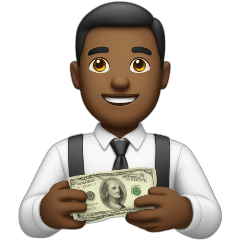 business man giving money emoji