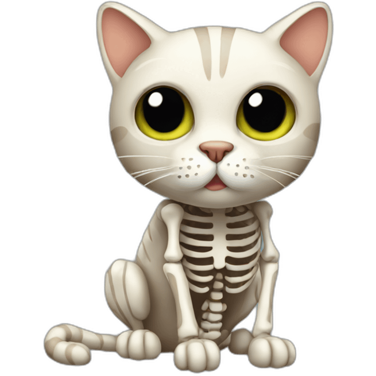 cat with skeleton body emoji