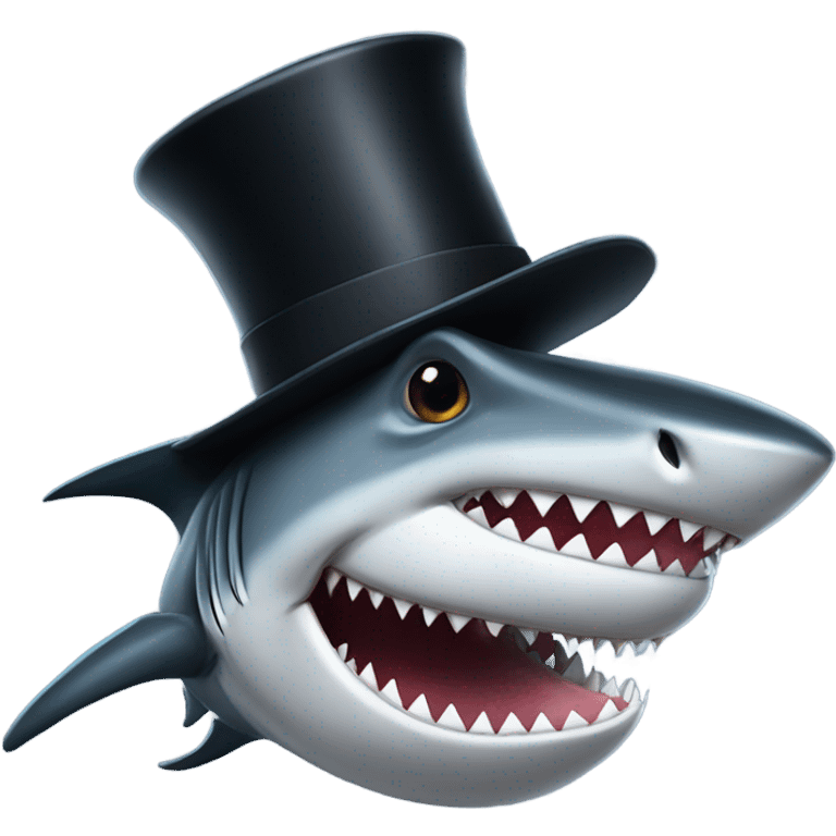 shark with tophat emoji