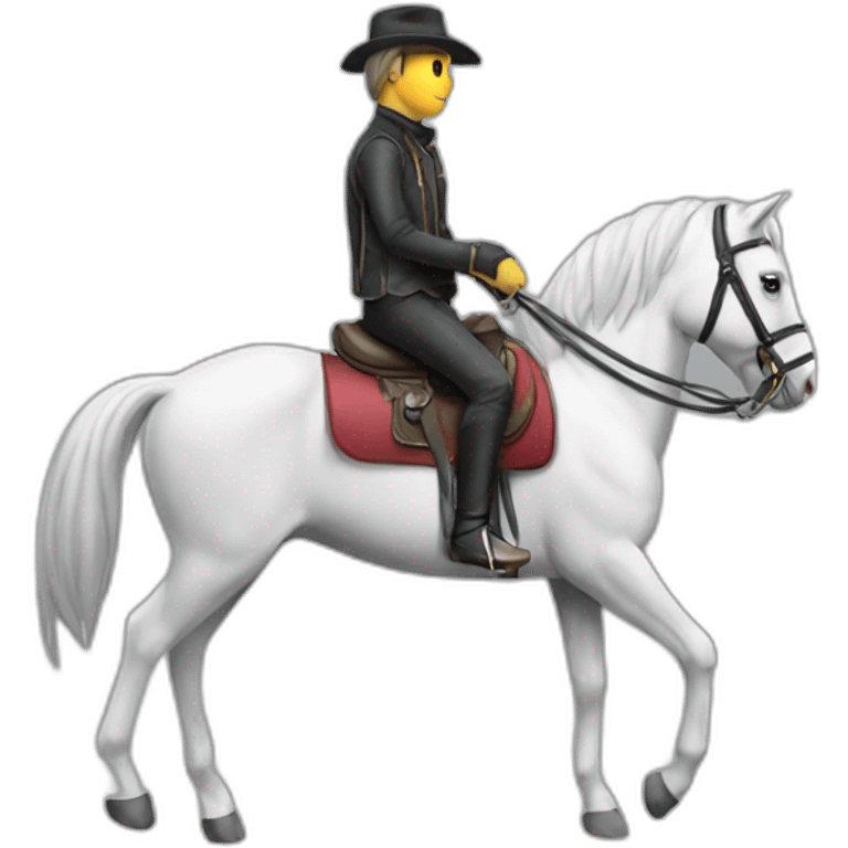 Chat sur un cheval emoji