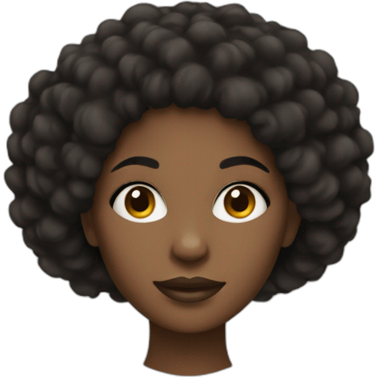 black woman afro emoji