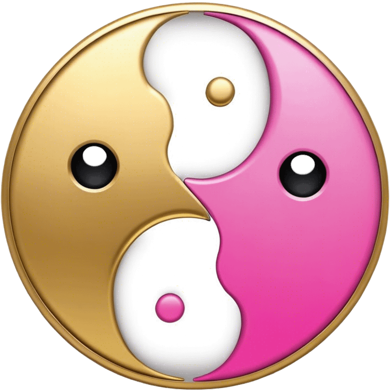 Yin Yang gold and pink emoji