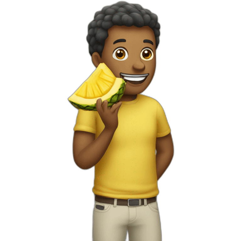 a man eating ananas emoji