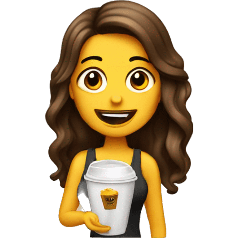 chica con cabello café, largo y ondulado, tes clara, comiendo un taco. emoji