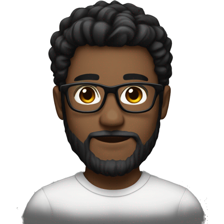 white young man with brown eyes and black hair and glasses and hair to the let and anchor beard emoji