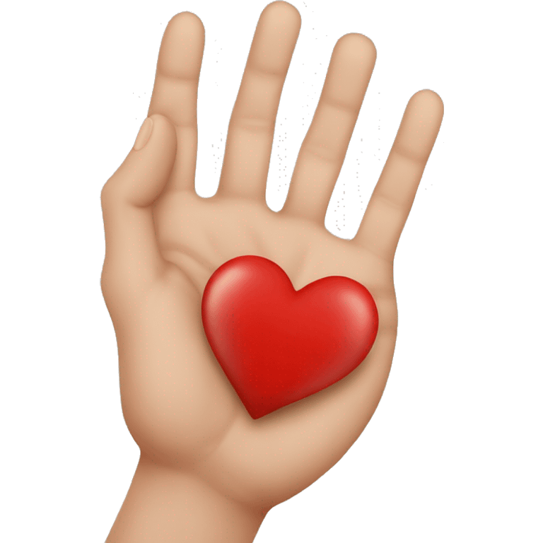 hand heart with red hert in emoji