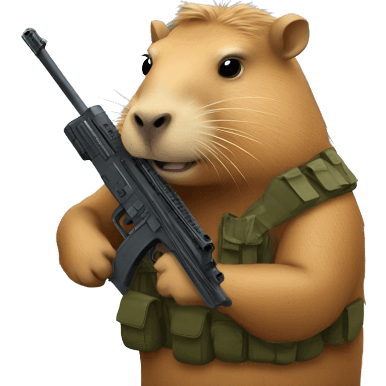 Capybara with m240 gun  emoji