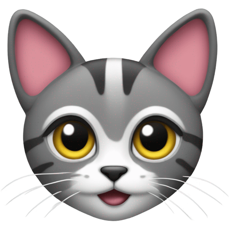 cat with crazy eyes and hearts emoji