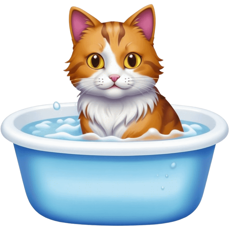 Cat taking a bath emoji