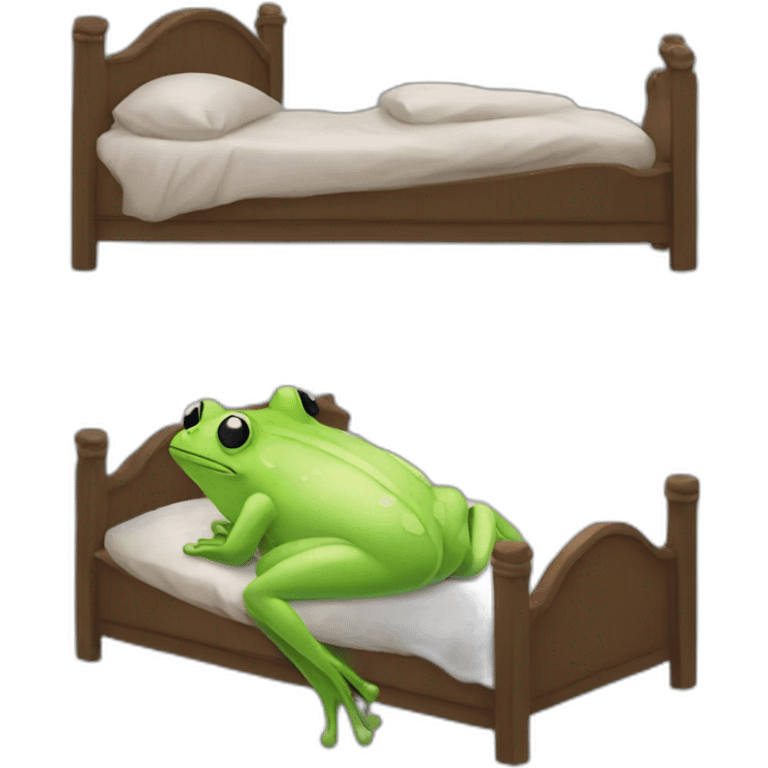 frog sleeping in bed emoji