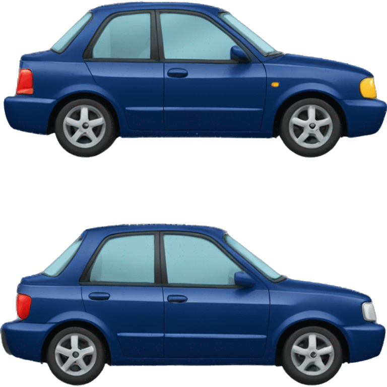 A dark blue car with an inscription АВТОСТАТУС emoji